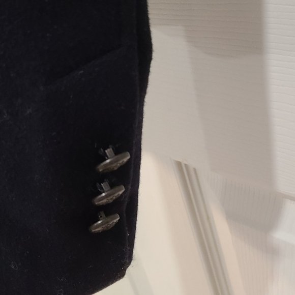 NWOT Wool cashmere navy b jacket double breasted waist length pockets size small - Picture 5 of 6